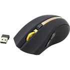 Oklick 495MW черный/золотистый Мышь оптическая (1600dpi) беспроводная USB (6but) [998168]
