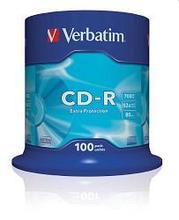 Verbatim  Диски CD-R  100 шт. 48/52-x 700Mb, Cake Box ( 43411)