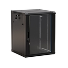 Hyperline TWB-1866-GP-RAL9004 Шкаф настенный 19-дюймовый (19"), 18U, 908x 600х 600мм, стеклянная дверь с перфорацией по бокам, ручка с замком, цвет черный (RAL 9004) (разобранный)