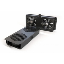 Hyperline TFAB-T2FR-RAL9004 Модуль вентиляторный потолочный с 2-мя вентиляторами для установки в шкафы серий TTC2, TTB и TWB, с подшипниками и крепежными элементами, без кабеля питания, цвет черный