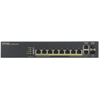 ZYXEL GS1920-8HPV2-EU0101F Гибридный Smart PoE+ коммутатор NebulaFlex GS1920-8HPv2, 8xGE PoE+, 2xCombo (SFP/RJ-45), бесшумный, бюджет PoE 130 Вт, автономное/облачное управление