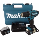 Makita HP333DWME Дрель ак(уд) { 12В,2х4 Ач Li-ion(слайдер),БЗП-10мм,0-450\1700об\м,30\14Нм,1.1кг,чем,подсв }