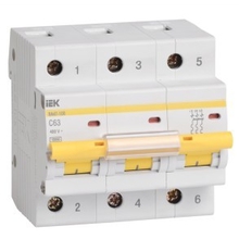 Iek MVA40-3-063-C Авт.выкл. ВА 47-100 3Р 63А 10 кА х-ка С ИЭК Iek MVA40-3-063-C Авт.выкл. ВА 47-100 3Р 63А 10 кА х-ка С ИЭК