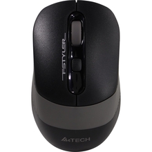 A-4Tech Мышь Fstyler FG10S черный/серый оптическая (2000dpi) беспроводная USB 