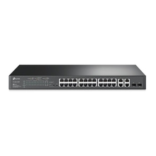 TP-Link TL-SL2428P JetStream Smart коммутатор с 24 портами 10/100 Мбит/с, 4 гигабитными портами и 24 портами PoE+ SMB