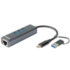D-Link DUB-2332/A1A Сетевой адаптер Gigabit Ethernet / USB Type-C с 3 портами USB 3.0 и переходником USB Type-C / USB Type-A D-Link DUB-2332/A1A Сетевой адаптер Gigabit Ethernet / USB Type-C с 3 портами USB 3.0 и переходником USB Type-C / USB Type-A
