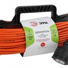 Эра Б0046822 Удлинитель силовой UFx-1-2x0.75-30m-IP44 на рамке б/з 1 гн 30м ПВС 2x0.75 