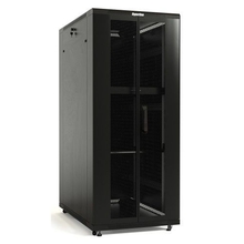 Hyperline TTB-4281-DD-RAL9004 Шкаф напольный 19-дюймовый, 42U, 2055x 800х1000 мм (ВхШхГ), передняя и задняя распашные перфорированные двери (75%), ручка с замком, крыша нового типа, цвет черный