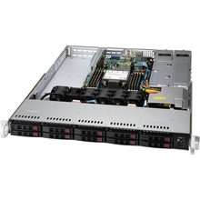 Supermicro SYS-110P-WTR 1U, LGA-4189, TDP 270W, Intel C621A, 8xDDR4, 10x2.5" Hot-swap (4x 2.5" NVMe hybrid), SATA3 (6Gbps), 2xPCI-E 4.0 x16 FHFL, 1 PCI-E 4.0 x16 LP, 2xRJ45 10GBase-T, 1xRJ45 IPMI,