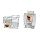 Коннектор Hyperline PLUG-6P4C-P-C2-100 (упак.:100шт) 100м прозрачный