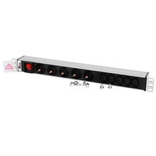 ЦМО Блок розеток Rem-10 с выкл., 4 Schuko, 6 IEC 60320 C13, 10 A, алюм., 19", шнур 1,8 м. IEC 60320 C14 (R-10-4S-6C13-V-440-1.8)