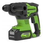 Greenworks Перфоратор аккумуляторный бесщеточный Greenworks GD24SDS2K4,  2 ДЖ, 24V, c 1хАКБ 4 Ач и ЗУ в сумке [3803007UB]