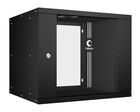 Cabeus WSC-05D-9U55/45-BK Шкаф телекоммуникационный настенный 19" 9U, серия LIGHT разборный, дверь стекло, цвет черный Cabeus WSC-05D-9U55/45-BK Шкаф телекоммуникационный настенный 19" 9U, серия LIGHT разборный, дверь стекло, цвет черный