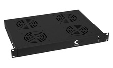 Cabeus JG03-BK Модуль вентиляторный 19", глубина 320 mm, 4 вентилятора, цвет черный (RAL 9004)
