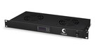 Cabeus JG02-BK Модуль вентиляторный 19", глубина 170 mm, 2 вентилятора, с цифровым термодатчиком, цвет черный (RAL 9004)