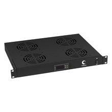 Cabeus JG03t-BK Модуль вентиляторный 19", глубина 320 mm, 4 вентилятора, с цифровым термодатчиком, цвет черный (RAL 9004)