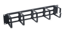 Cabeus JB08-2U-BK Кабельный органайзер горизонтальный 19" 2U, 5 колец, металлический, цвет черный (RAL9004)