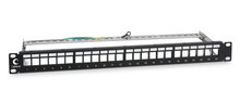 Cabeus PLB-24-SH Модульная патч-панель 19", 24 порта, 1U, для экранированных модулей, с задним кабельным организатором (без модулей)