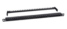 Cabeus PLHD-24-Cat.6a-Dual-180-0,5U Патч-панель высокой плотности 19" (0,5U), 24 порта RJ-45, категория 6a, Dual IDC,180 градусов, с задним кабельным организатором