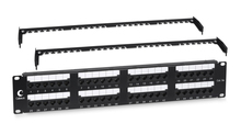 Cabeus PL2-48-Cat.5e-Dual IDC Патч-панель 19" (2U), 48 портов RJ-45, категория 5e, Dual IDC, с задним кабельным организатором