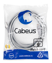 Cabeus PC-FTP-RJ45-Cat.6-5m-LSZH Патч-корд F/UTP, категория 6, 2xRJ45/8p8c, экранированный, серый, LSZH, 5м
