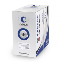 Cabeus UTP-1P-Cat.5e-SOLID Кабель витая пара (UTP), категория 5e, 1 пара (24 AWG), одножильный (solid), серый (500 м)