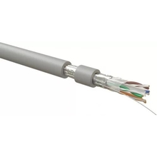 Hyperline FUTP4R-C6-S23-IN-LSLTX-GY-305 (305 м) Кабель витая пара, экранированный F/UTP, общий экран фольга, категория 6, 4 пары 23 AWG, 4х2х0,58 мм, однопроволочные жилы, нг(А)-LSLTx, внутренни