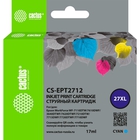 Картридж струйный Cactus CS-EPT2712 27XL голубой (17мл) для Epson WorkForce WF-3620/3640/7110/7210 Картридж струйный Cactus CS-EPT2712 27XL голубой (17мл) для Epson WorkForce WF-3620/3640/7110/7210
