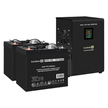 Exegate EX296592RUS Комплект ИБП EX296001RUS + батарея 55Ач EX285667RUS 2шт (инвертор, синус, для котла, настенный) FineSine SX-2000.LCD.AVR.2SH <2000VA/1400W, чистая синусоида, цветной LCD-дисплей, A