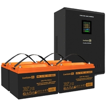 Exegate EX296693RUS Комплект ИБП EX296005RUS + батарея 100Ач EX285656RUS 4шт (инвертор, синус, для котла, настенный) FineSine SX-7000.LCD.AVR.2SH.T <7000VA/5000W, чистая синусоида, цветной LCD-дисплей