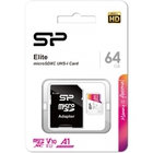 Micro SecureDigital 64GB Silicon Power SP064GBSTXBV1V20SP Elite + adapter Class10