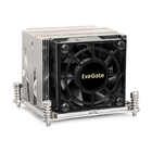 Exegate EX293443RUS Кулер ExeGate ESNK-P0048AP4.PWM.2U.2011.Cu (Al+Cu, 2U, 4 тепл. трубки, LGA2011/2066, TDP 135W, Fan 80mm, PWM, 2100-6800RPM, 2 ball bearing, 4pin, 52db, 345г, на винтах, с термопаст