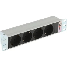 ЦМО Блок розеток Rem-10 без шнура, 4 Schuko, вход IEC 60320 C14, 10A, алюм., 10" (R-10-4S-220-Z)