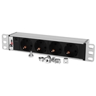 ЦМО Блок розеток Rem-10 без шнура с инд., 4 Schuko, вход IEC 60320 C14, 10A, алюм., 10" (R-10-4S-I-220-Z)