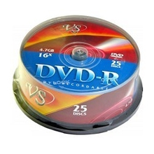 DVD-R Диски VS 4.7Gb, 16x, Сake Box 25шт.