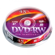 DVD-RW Диски VS 4.7Gb, 4x, Сake Box 10шт.