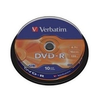 Verbatim  Диски DVD-R  4.7Gb 16х, 10 шт, Cake Box (43523)
