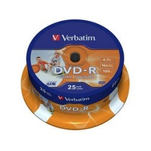 Verbatim Диск DVD-R 4,7Gb 16x Cake Box Printable (25шт) (43538) Verbatim Диск DVD-R 4,7Gb 16x Cake Box Printable (25шт) (43538)