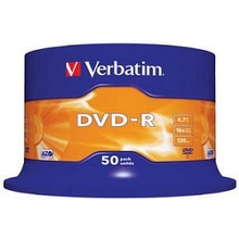 Verbatim  Диски DVD-R  4.7Gb 16-х, 50шт, Cake Box (43548)