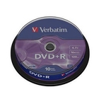 Verbatim  Диски DVD+R  4.7Gb 16х, 10 шт, Cake Box (43498) 
