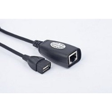 Gembird UAE-30M USB 2.0 кабель удлинительный AM/AF/RJ45Fx2  по витой паре
