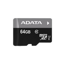 Micro SecureDigital 64Gb A-DATA AUSDX64GUICL10-RA1 {MicroSDXC Class 10 UHS-I, SD adapter}