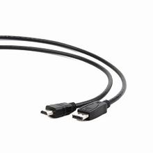 Кабель DisplayPort-HDMI Gembird/Cablexpert  1м, 20M/19M, черный, экран, пакет(CC-DP-HDMI-1M)