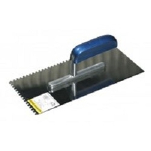 Гладилка STAYER "PROFI" нержавеющая с деревянной ручкой, зубчатая, 6х6мм[0802-06]