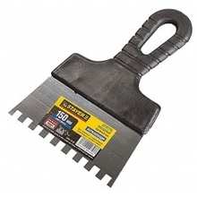 Шпатель STAYER "PROFESSIONAL" нержавеющий зубчатый с пластмассовой ручкой, 350мм, зуб 8х8мм[1009-35-08]