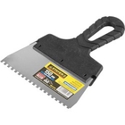 Шпатель STAYER "PROFESSIONAL" нержавеющий зубчатый с пластмассовой ручкой, 150мм, зуб 4х4мм[1009-15-04]