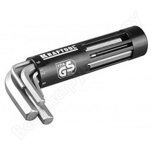 Набор KRAFTOOL (27430-1_z01) Ключи "EXPERT" имбусовые короткие, Cr-Mo сталь, держатель-рукоятка, HEX 2-10мм, 8 пред