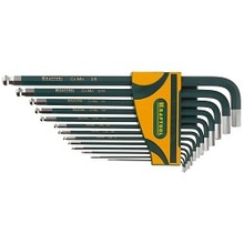 Набор ключей имбусовых KRAFTOOL"INDUSTRIE" (27444-H13) длинные,дюймовые,Cr-Mo сталь(S2),Cr покрытие с противоскол напыл,SAE HEX0.05-3/8,13шт