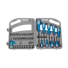 ЗУБР Отвертка "ЭКСПЕРТ" Набор с насадками, битодержатель с Т-образ. ручкой 125мм, Hex1/4"-SQ1/4", в пласт.боксе, 46пред [25283-H46]