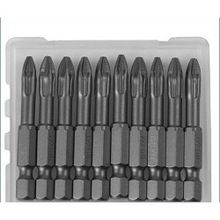 KRAFTOOL Биты "EXPERT" торсионные кованые, обточенные, Cr-Mo сталь, тип хвостовика E 1/4", PZ1, 50мм, 10шт [26123-1-50-10]